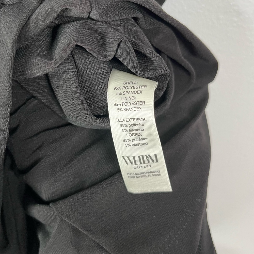 WHBM Dress Women’s XL Black Sleeveless Side Ruched Sheath LBD Lined Stretch - Picture 13 of 13